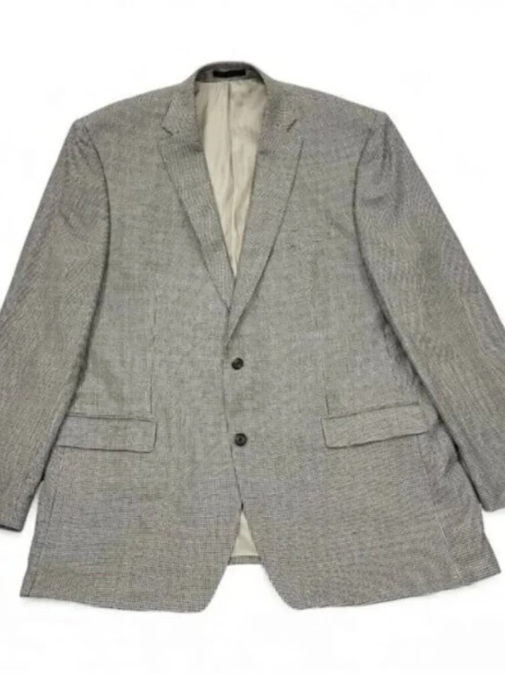 Ralph Lauren Silk Wool Men's 48 Long Houndstooth Blazer Jacket Sports Coat 48L